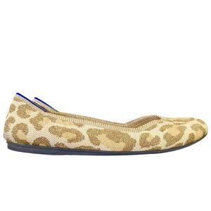 ROTHYS Leopard Print Knit Ballet Flats Women's W10 Shoes